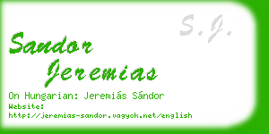 sandor jeremias business card